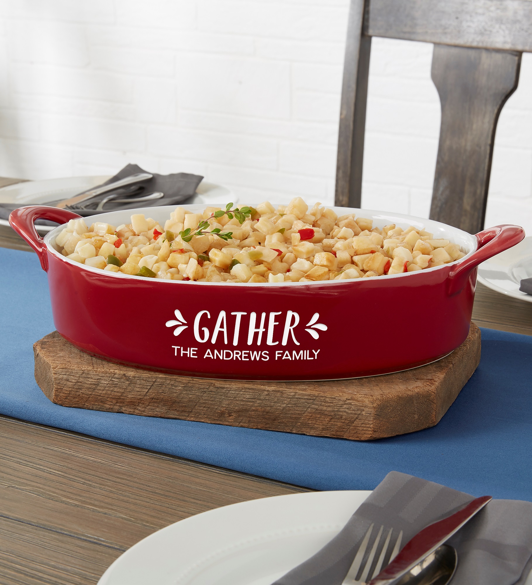 Gather & Gobble Personalized Classic Oval Ceramic Bakeware